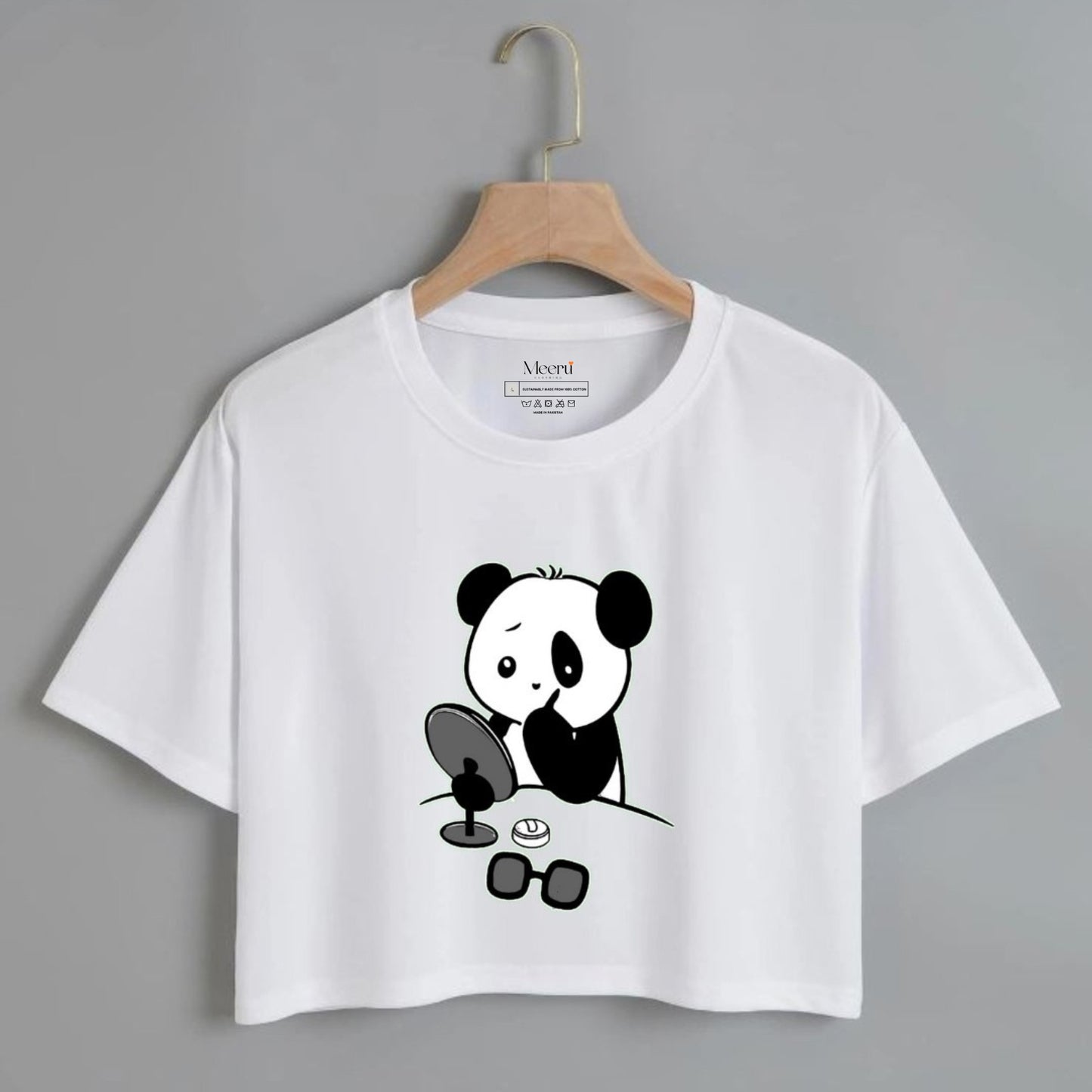 PANDA CROPPED TEE