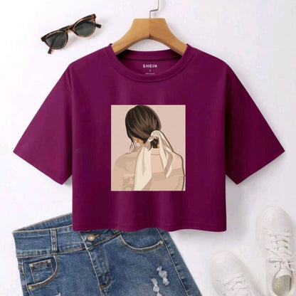 VELVET CROPPED TEE