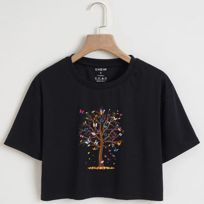 PRINTED CROPPED TEE