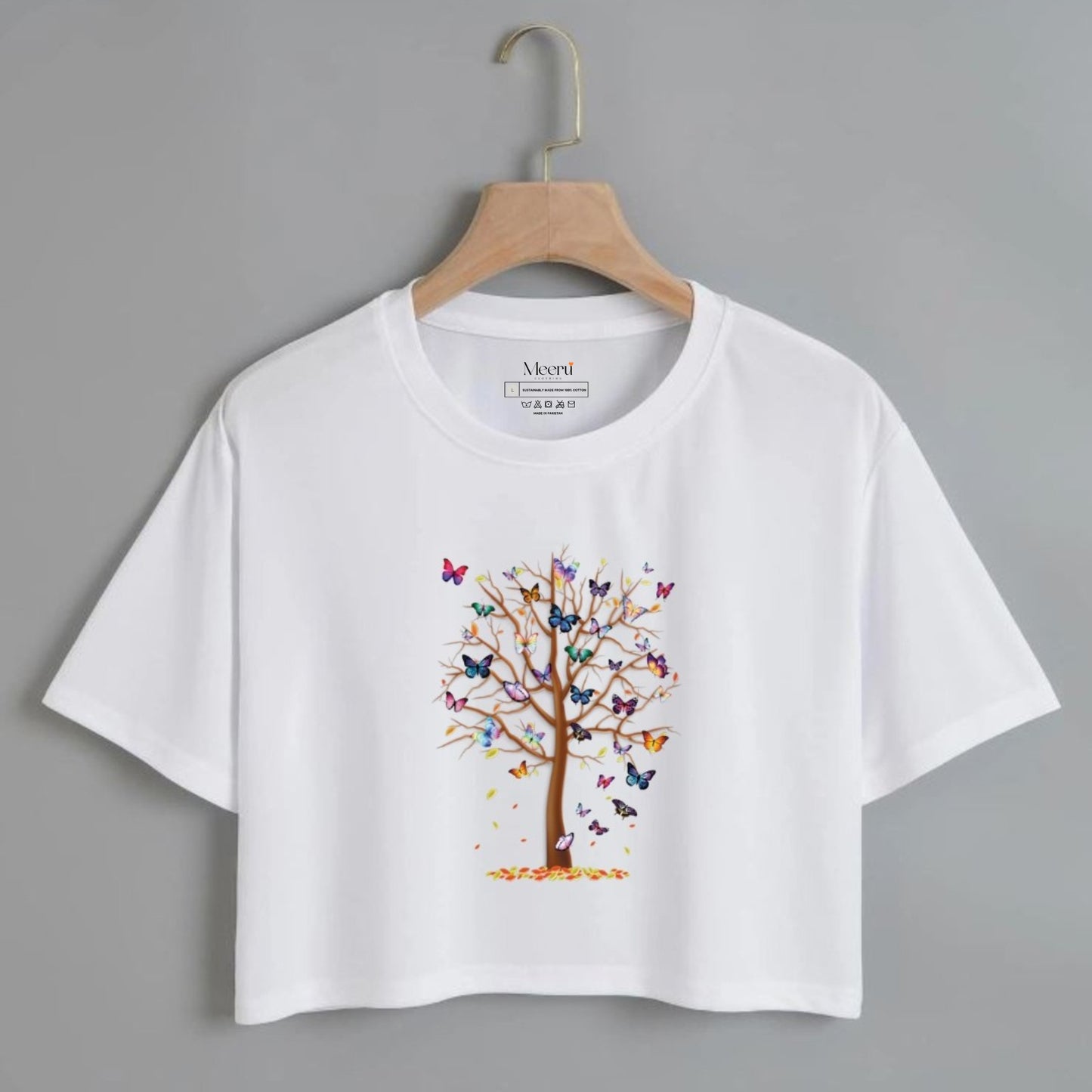 PRINTED CROPPED TEE