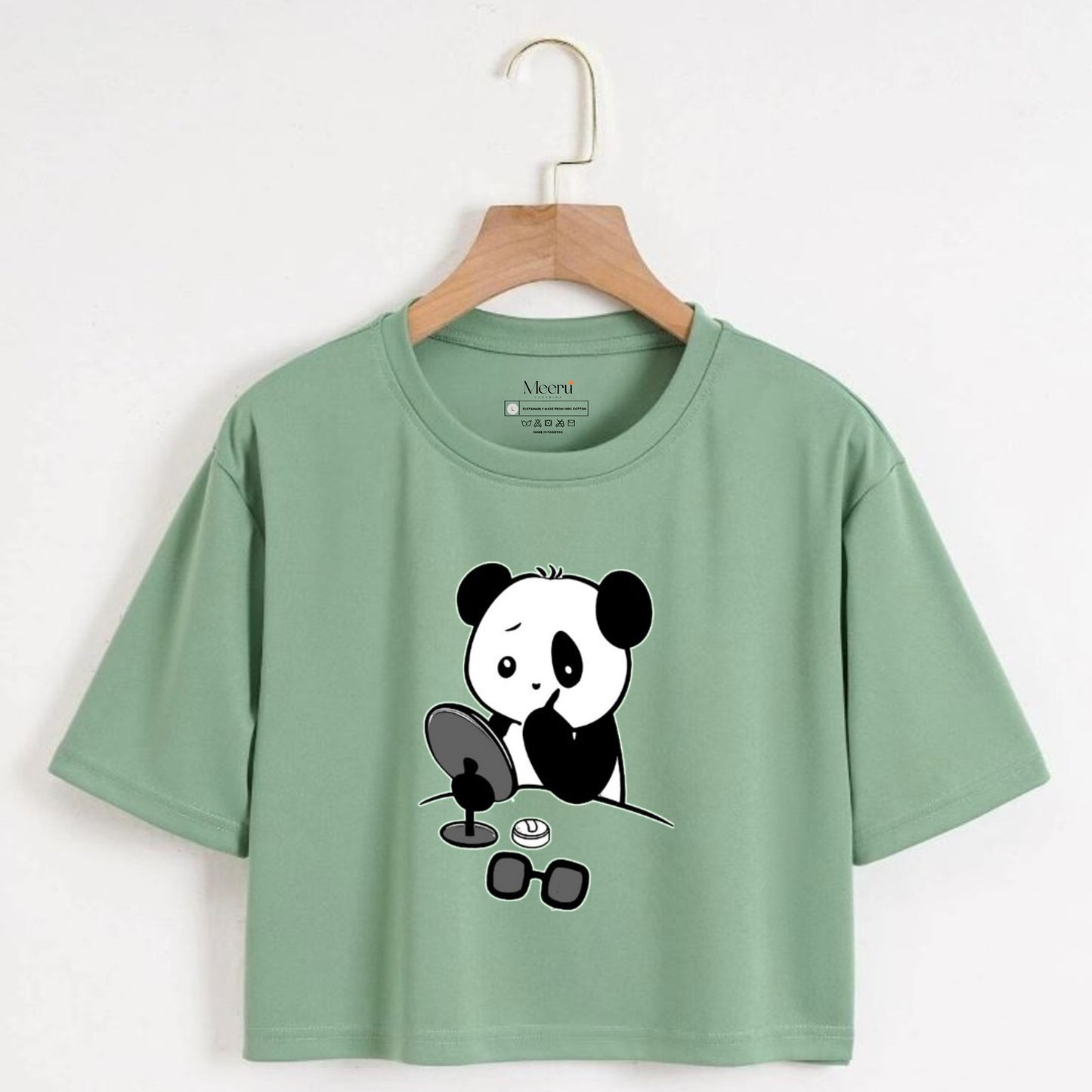 PANDA CROPPED TEE