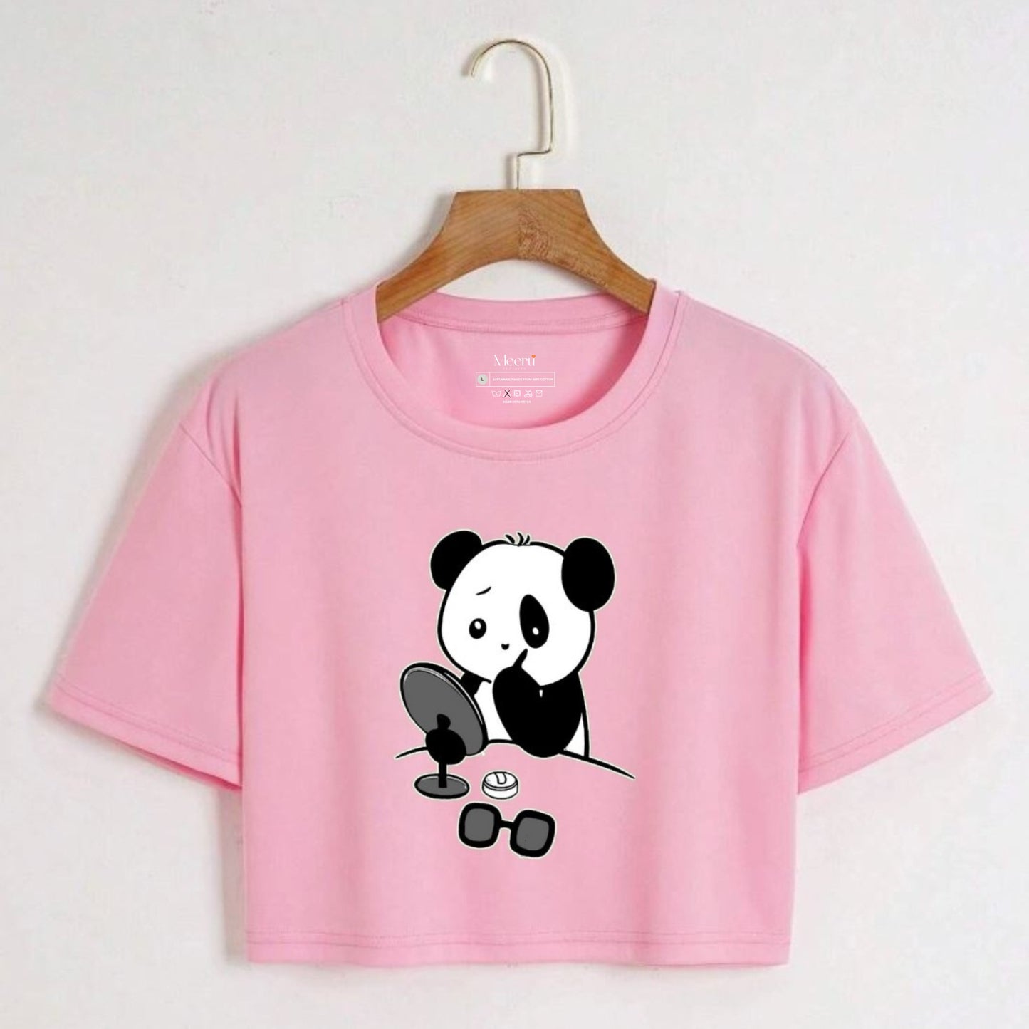 PANDA CROPPED TEE