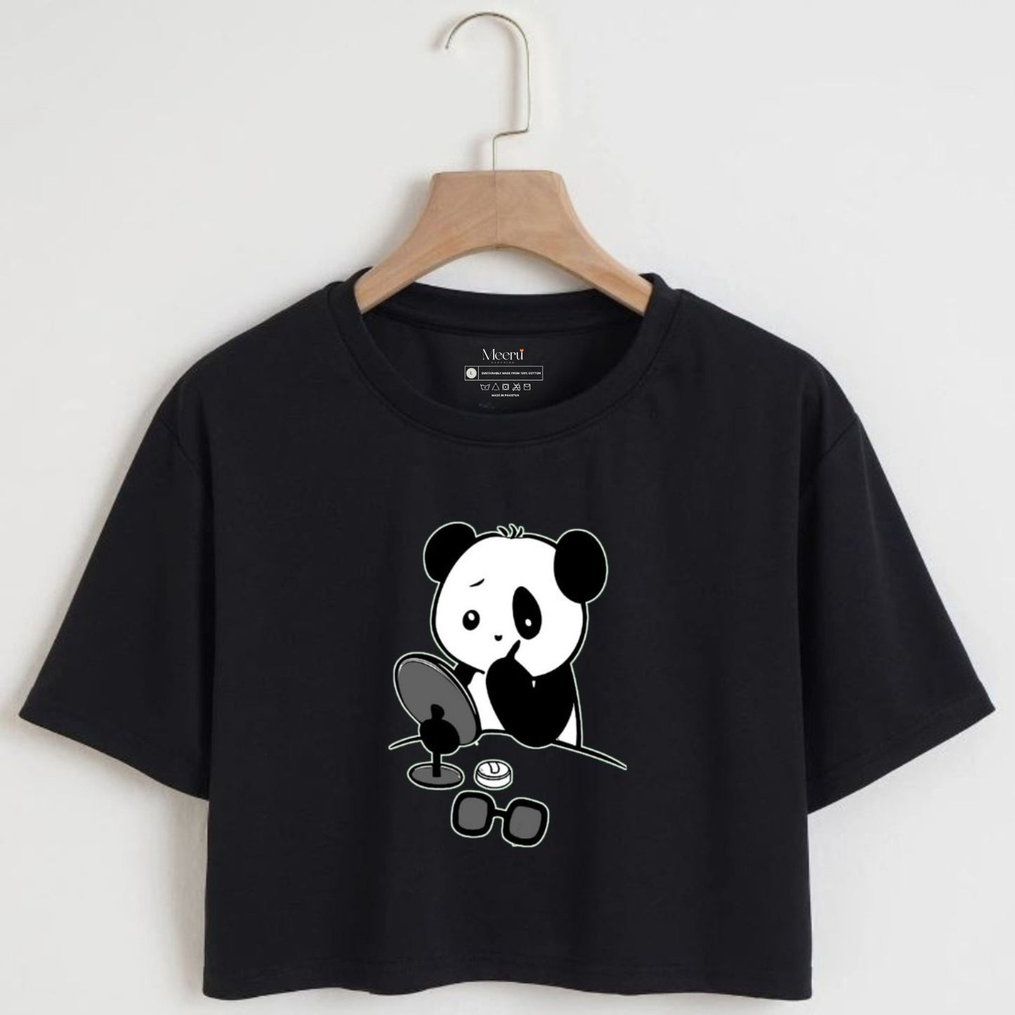 PANDA CROPPED TEE